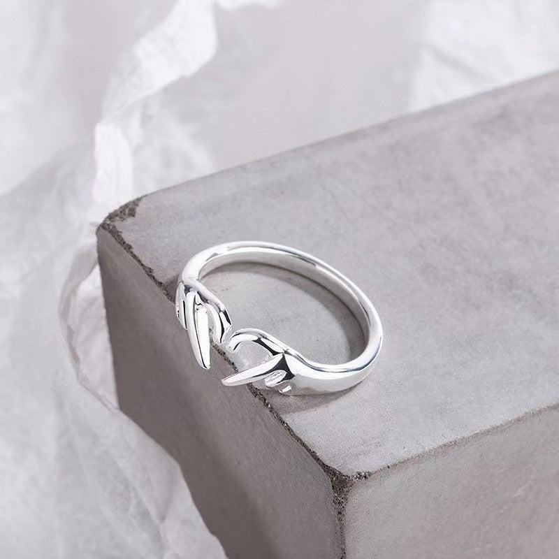 AliExpress cross-border new products, European and American hands than heart rings, gifts, love rings, jewelry, women's opening adjustable