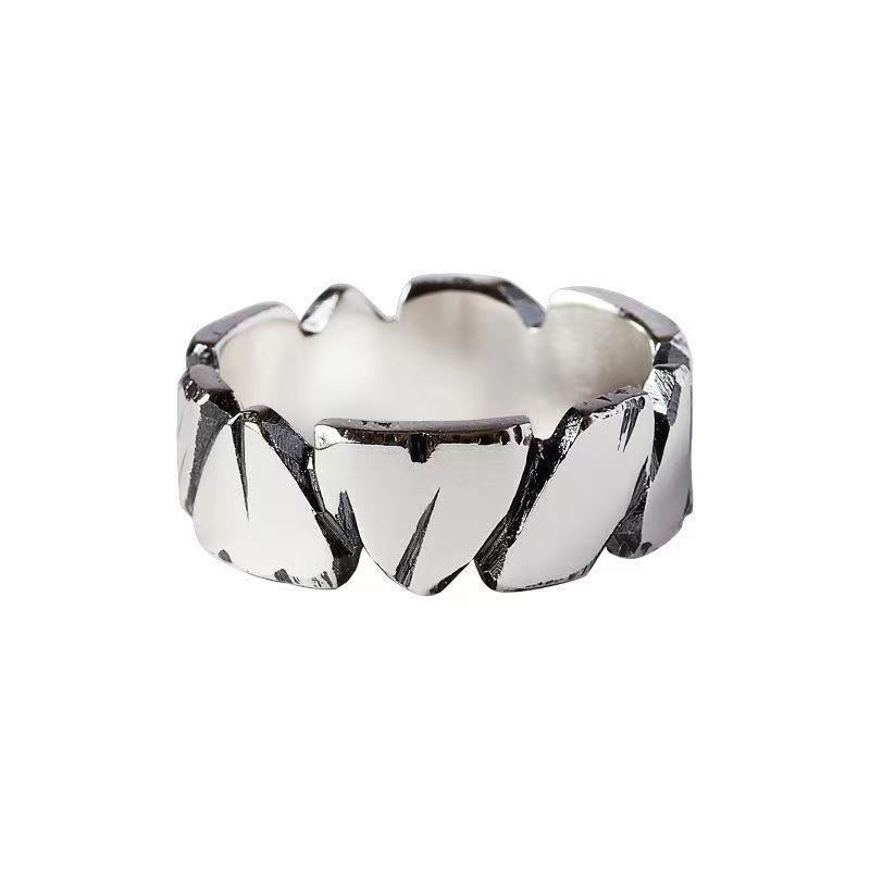 "The Temperature of the Stone" Couple Ring Cold Wind Premium Trend Ring Men's and Women's Living Ring Niche Design