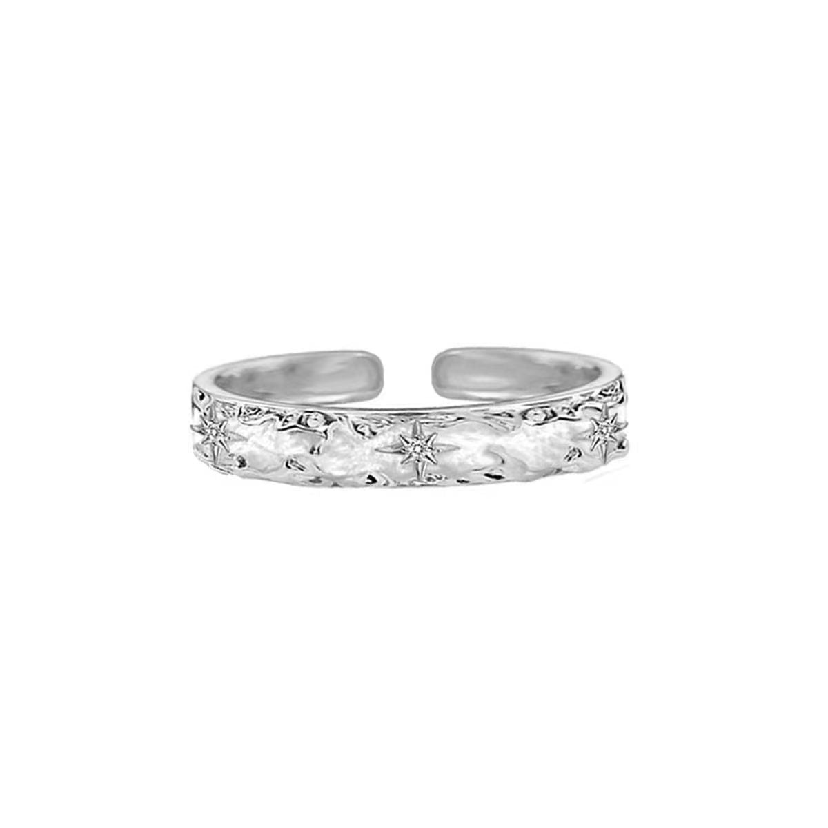 Advanced sense, niche design sense, simple couple ring ins cold wind exquisite stacking, personalized open index finger ring