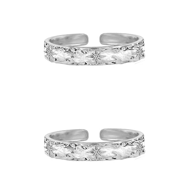 Advanced sense, niche design sense, simple couple ring ins cold wind exquisite stacking, personalized open index finger ring
