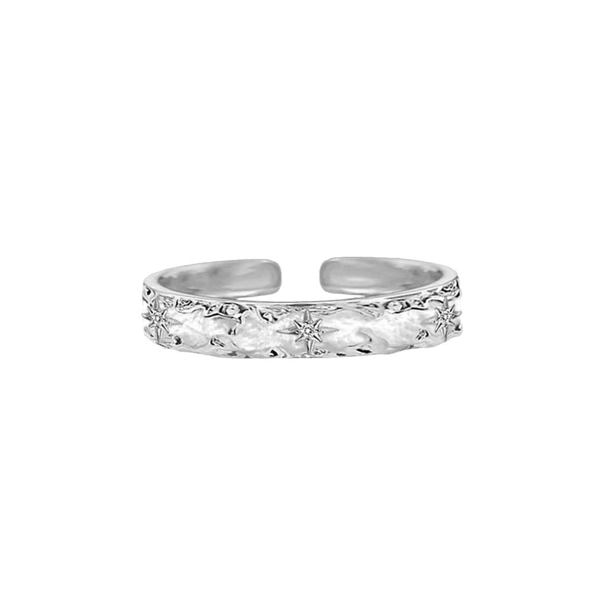 Advanced sense, niche design sense, simple couple ring ins cold wind exquisite stacking, personalized open index finger ring