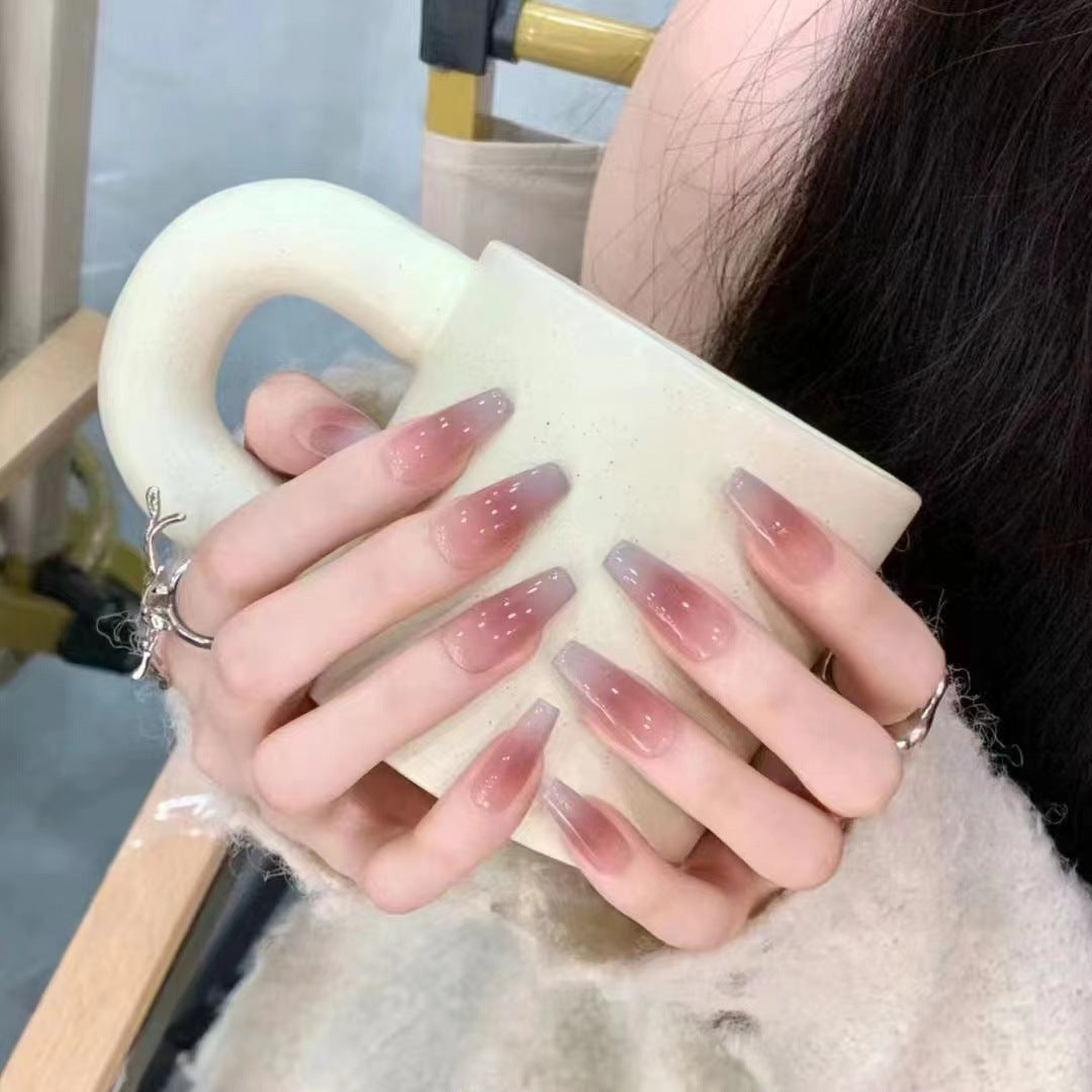 Ice Through Blush Finished Nail Art Patch Wearing Nail Fake Nail Patch