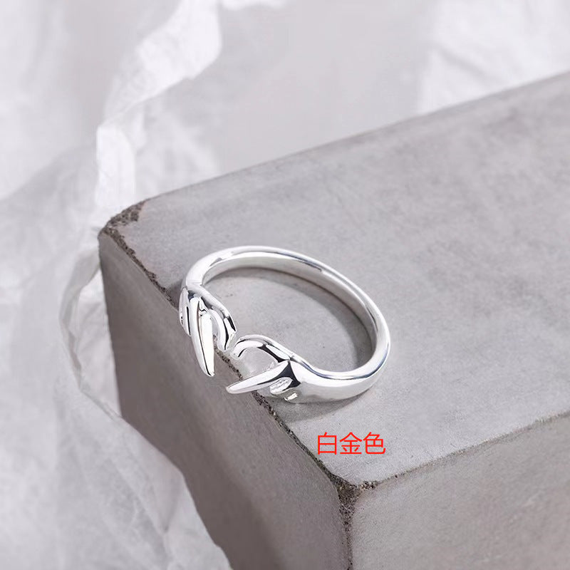 AliExpress cross-border new products, European and American hands than heart rings, gifts, love rings, jewelry, women's opening adjustable