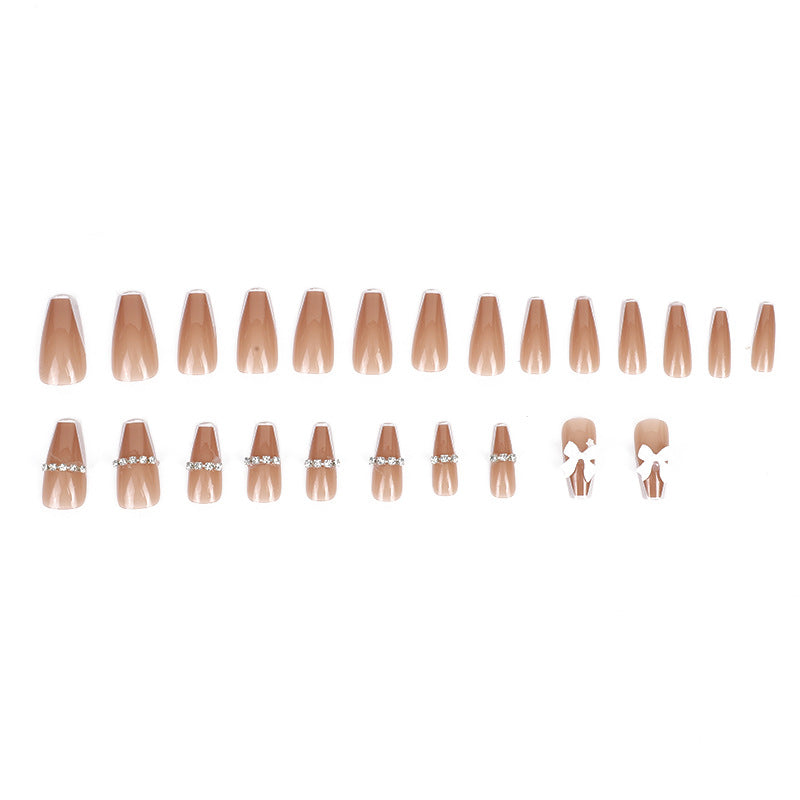 French white edge chain nail patch wearing nail Internet celebrity explosion