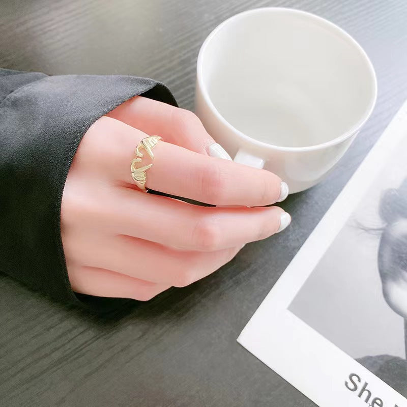AliExpress cross-border new products, European and American hands than heart rings, gifts, love rings, jewelry, women's opening adjustable