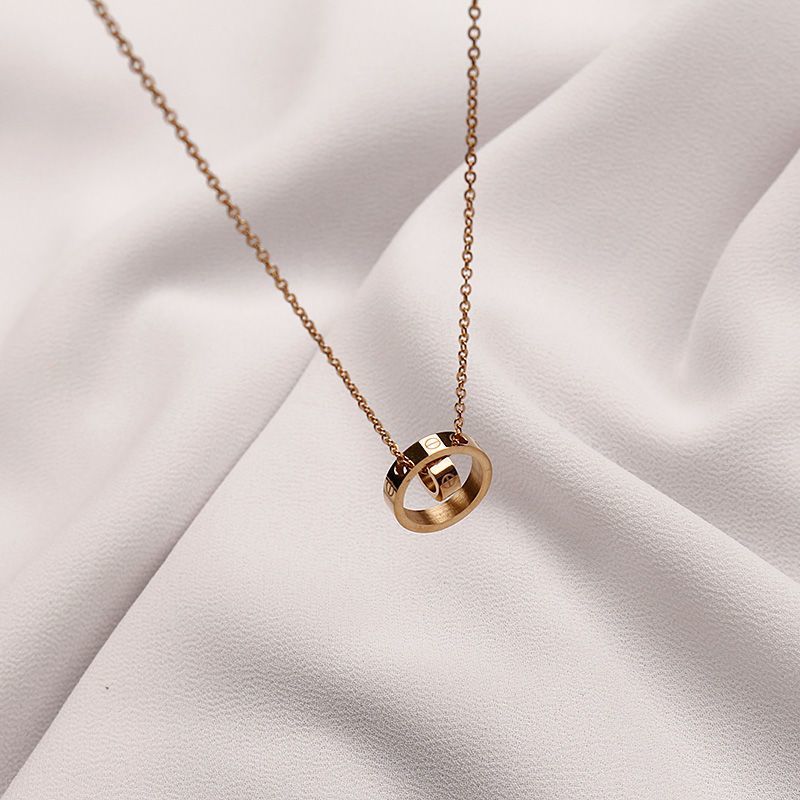 Titanium steel necklace Women's tide pendant Internet celebrity chain ins simple light luxury temperament does not fade neck jewelry neck chain