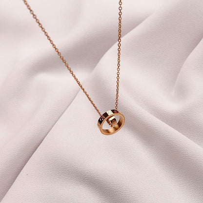 Titanium steel necklace Women's tide pendant Internet celebrity chain ins simple light luxury temperament does not fade neck jewelry neck chain