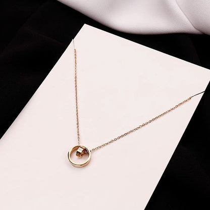 Titanium steel necklace Women's tide pendant Internet celebrity chain ins simple light luxury temperament does not fade neck jewelry neck chain