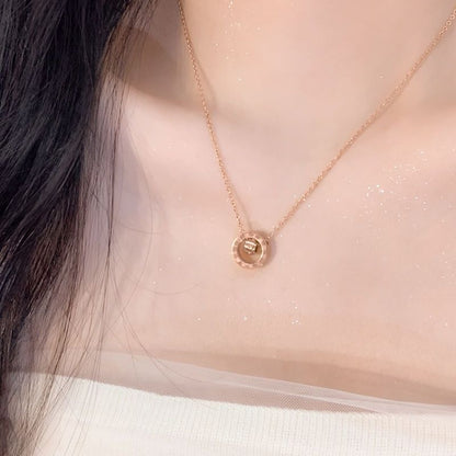 Titanium steel necklace Women's tide pendant Internet celebrity chain ins simple light luxury temperament does not fade neck jewelry neck chain