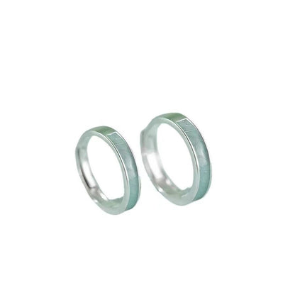 Blue and white porcelain couple pair ring index finger ring women's boy pair niche high-end birthday gift for girlfriend
