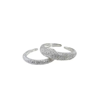 [In stock]Bright silver matte galaxy ring, women's ins cold wind index finger ring, tide fashion ring, light luxury ring, adjustable opening