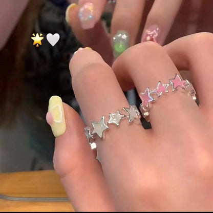 [In stock]Blue Irregular Star Element Ring Female Niche Unique Design High Sense Personality Index Finger Ring Girlfriend Accessories