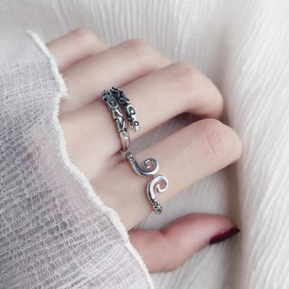 [In Stock]Black Myth Wukong Ring Men's and Women's Talk Westward Journey Couple Ring Douyin Same Golden Hoop Rope Ring Couple Ring