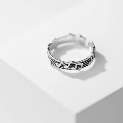 [In Stock]Kitty cat Pacha dog couple graffiti ring niche design cute cartoon minimalist wavy edge index finger ring