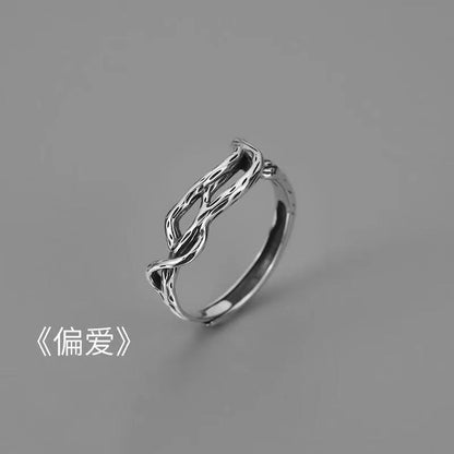 [In Stock]Hip Hop Index Finger Men's Ring Single Ring Vintage Versatile Open Ring ins Trendy Ring Men's Adjustable