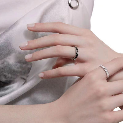 Advanced sense, niche design sense, simple couple ring ins cold wind exquisite stacking, personalized open index finger ring