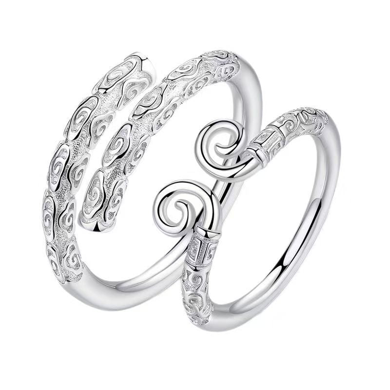 [In Stock]Black Myth Wukong Ring Men's and Women's Talk Westward Journey Couple Ring Douyin Same Golden Hoop Rope Ring Couple Ring