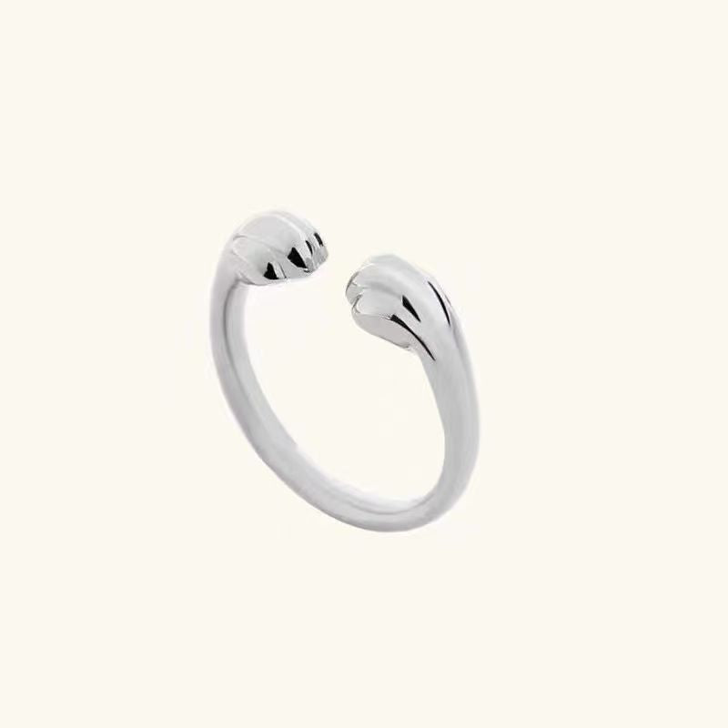 [In Stock]Cat claw ring open ring girl heart cute cat step mark ring senior design couple ring