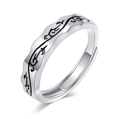 Batch hair Chinese style open ring men's single domineering dragon pattern ring retro hip hop Thai silver trendy male personality