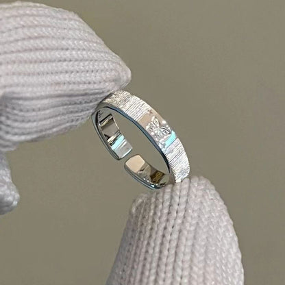 [In Stock]Brushed butterfly ring niche design fresh and cute fairy ring versatile temperament index finger ring couple