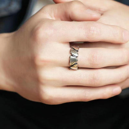 "The Temperature of the Stone" Couple Ring Cold Wind Premium Trend Ring Men's and Women's Living Ring Niche Design