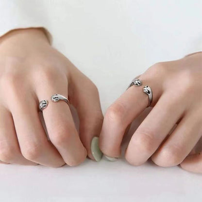 [In Stock]Cat claw ring open ring girl heart cute cat step mark ring senior design couple ring