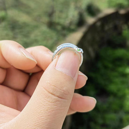 Spirit snake snake ring, male and female tail ring, small snake index finger ring, opening adjustable niche design, personalized ring, simple
