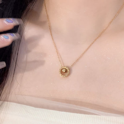 Titanium steel necklace Women's tide pendant Internet celebrity chain ins simple light luxury temperament does not fade neck jewelry neck chain