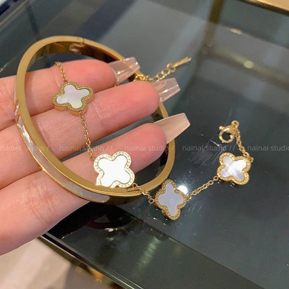Non-Fading Roman Digital Small Waist Gold Bracelet Women's High-Grade Light Luxury Clover Bracelet New Fashion Bracelet